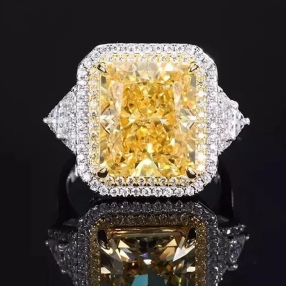 8ct Fancy Canary Ring - Picture 1 of 12